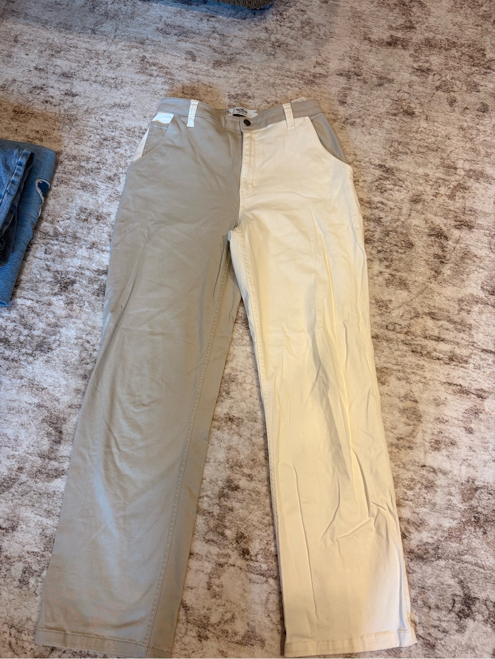 Hollister Two-Tone Khaki and Cream Pants